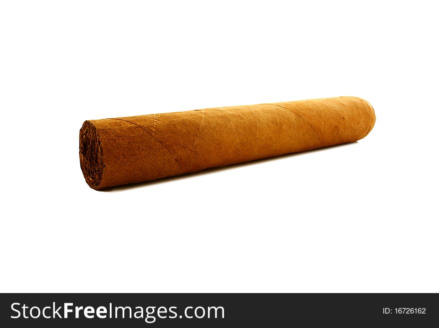 Big and long Cigar on white background. Big and long Cigar on white background.