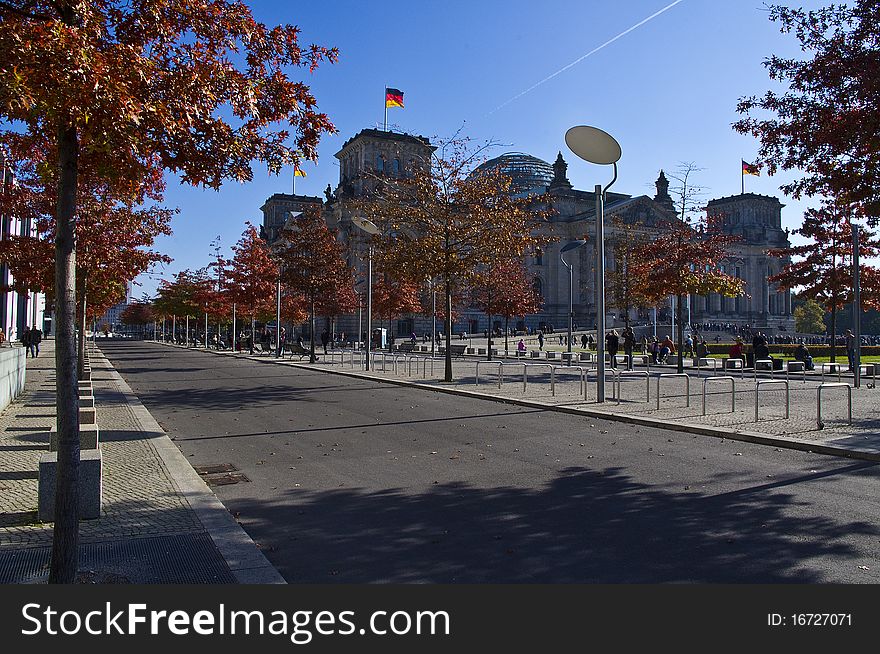 City center of Berlin in autumn, Reichstag. City center of Berlin in autumn, Reichstag