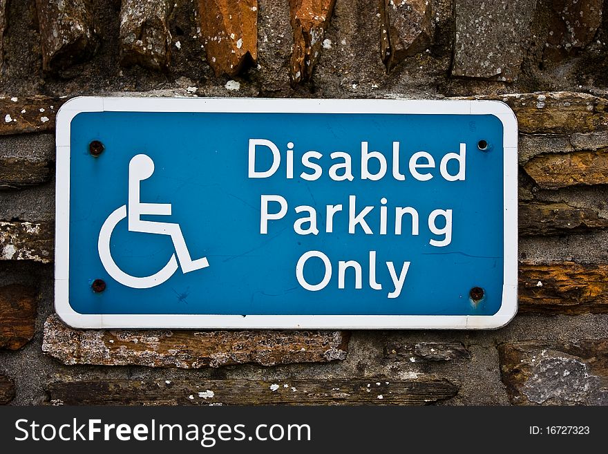 Sign for disable parking, useful for concepts