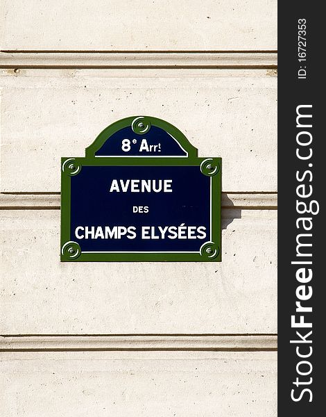 A street sign - Paris, France. A street sign - Paris, France