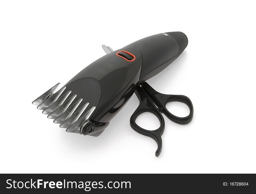 Hairclipper and clipper on white