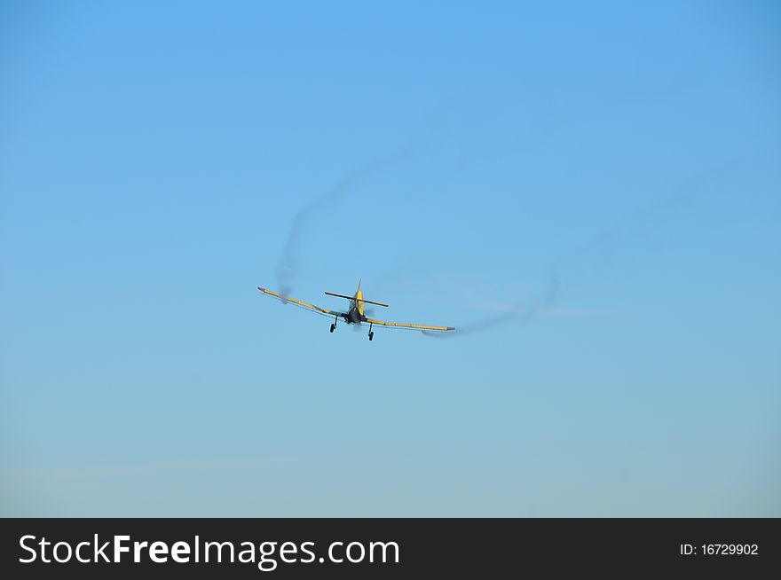 Diving plain flying over Belgrade, Serbia. Diving plain flying over Belgrade, Serbia