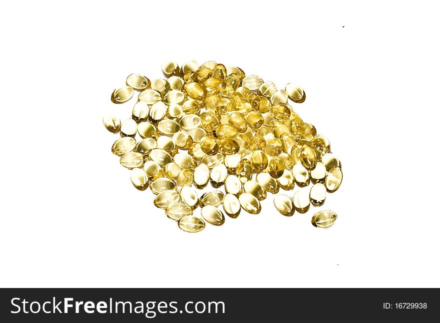 Shining, Yellow Medicine Pills Isolated