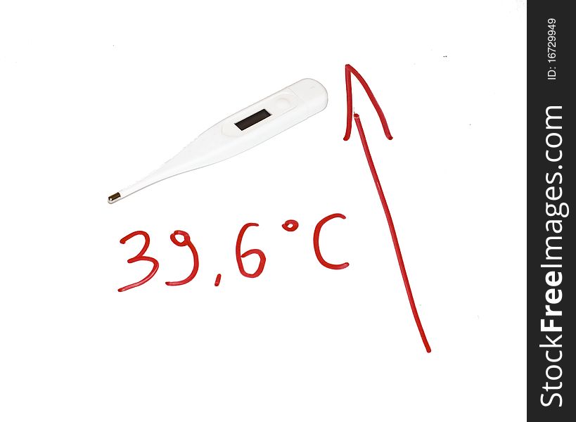 High Temperature - Thermometer And Red Sign