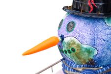Purple Snowman S Head, Isolated Royalty Free Stock Image
