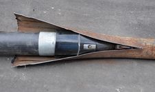 Cutting Knife Of Old Metal Pipe Royalty Free Stock Photography Cutting Knife Of Old Metal Pipe Royalty Free Stock Photography
