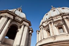 Exterior View Of Two, Old Church Domes Stock Image Exterior View Of Two, Old Church Domes Stock Image