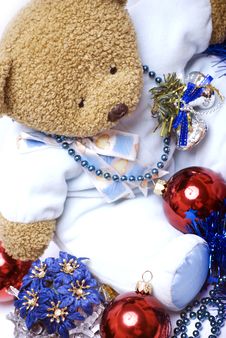 Soft Bear With Christmas Decorations Royalty Free Stock Images Soft Bear With Christmas Decorations Royalty Free Stock Images