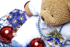 Soft Bear With Christmas Decorations Stock Photography Soft Bear With Christmas Decorations Stock Photography
