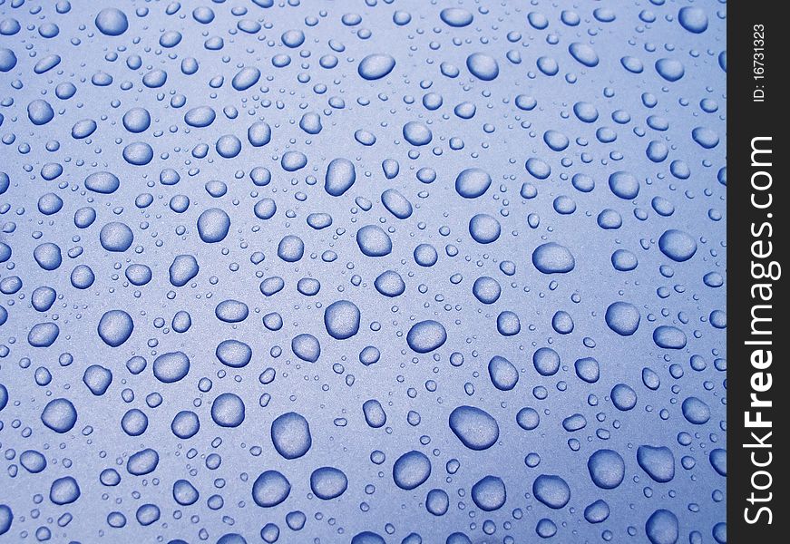 Water Drops background with big and small drops