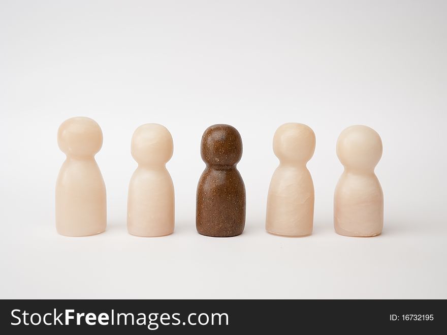 White And Brown Figures