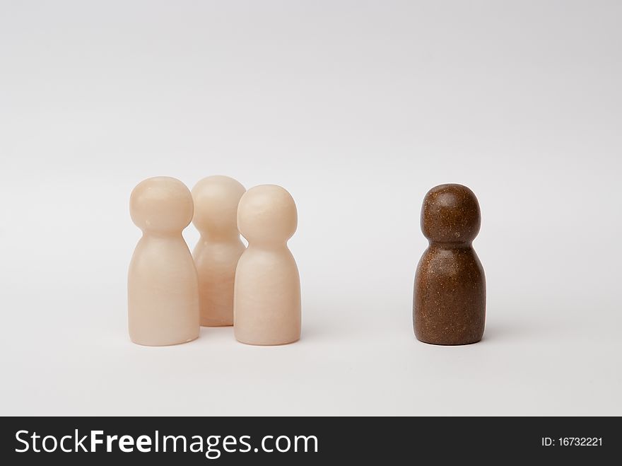 White And Brown Figures