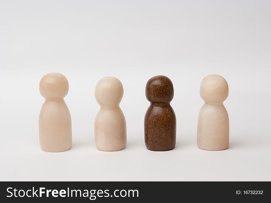 White And Brown Figures