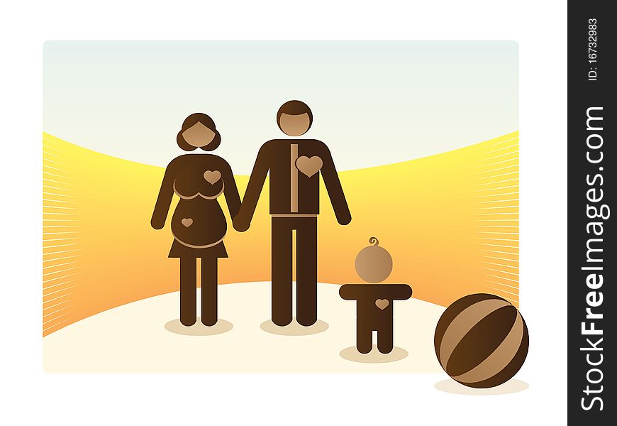 Basic family outdoor - symbolic illustration