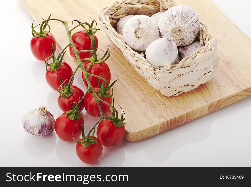 Fresh and healthy vegetables on the white background ready to cook