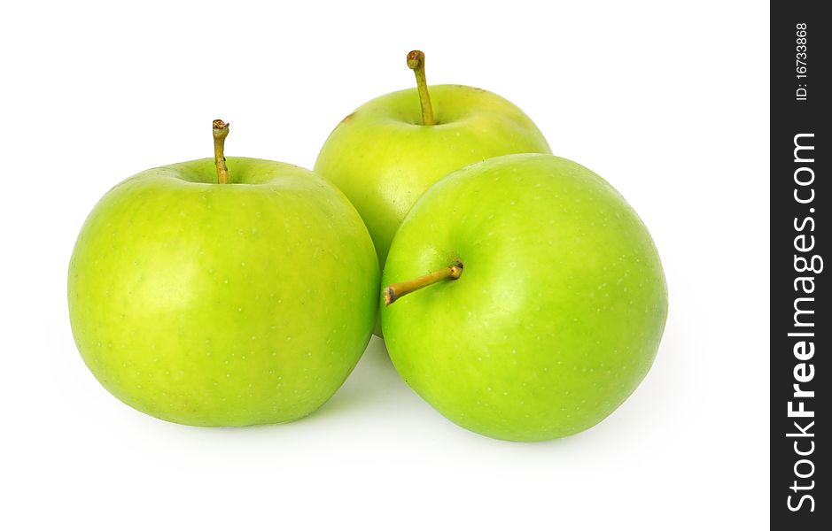 Three apples isolated on white background