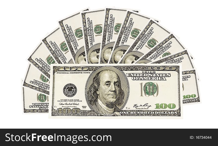 Dollars isolated on white background