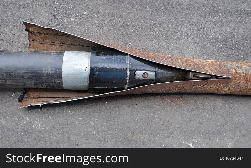 Cutting Knife Of Old Metal Pipe