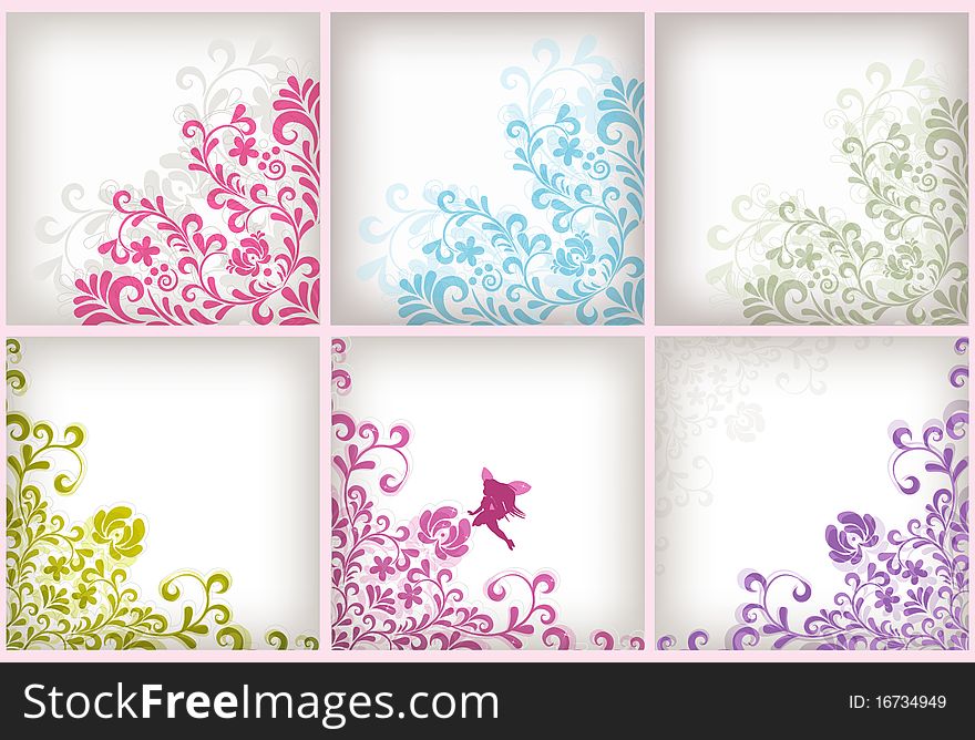 Soft Floral Background Set