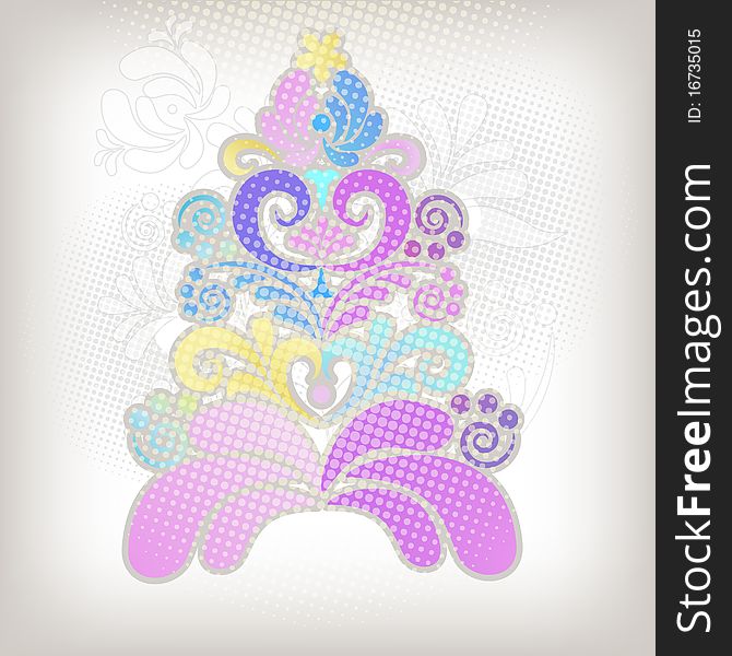 Abstract Christmas tree, New Year theme