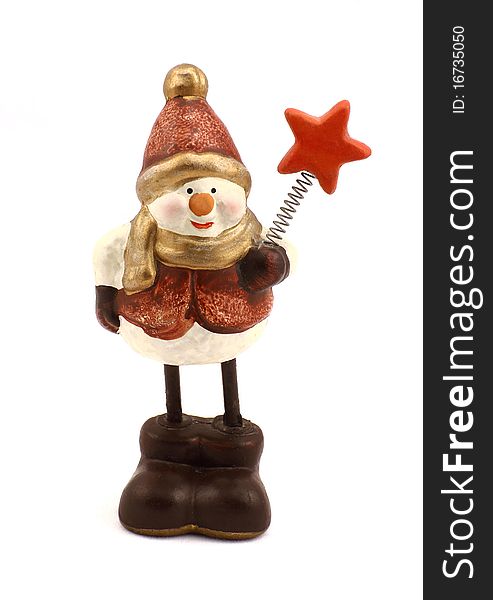 Figurine of the snowman with a star