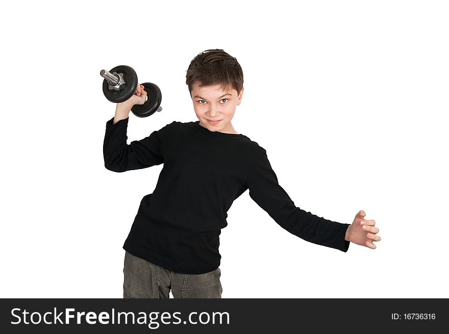 Portrait of a smiling boy isolated on white background