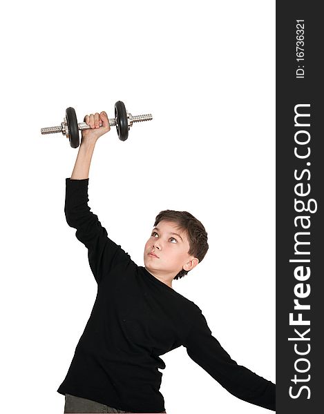 Portrait of a smiling boy isolated on white background