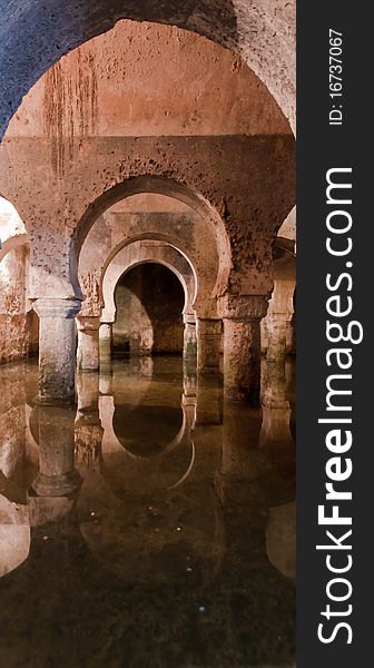 Typical Moorish water tanks found in the city of CÃ¡ceres in Spain. This water tank is called Aljibe and is located at the city's museum. It's really worth the visit and a great representation of the historic legacy of the south of Spain.