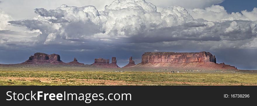 Panorama of monument valley in utah