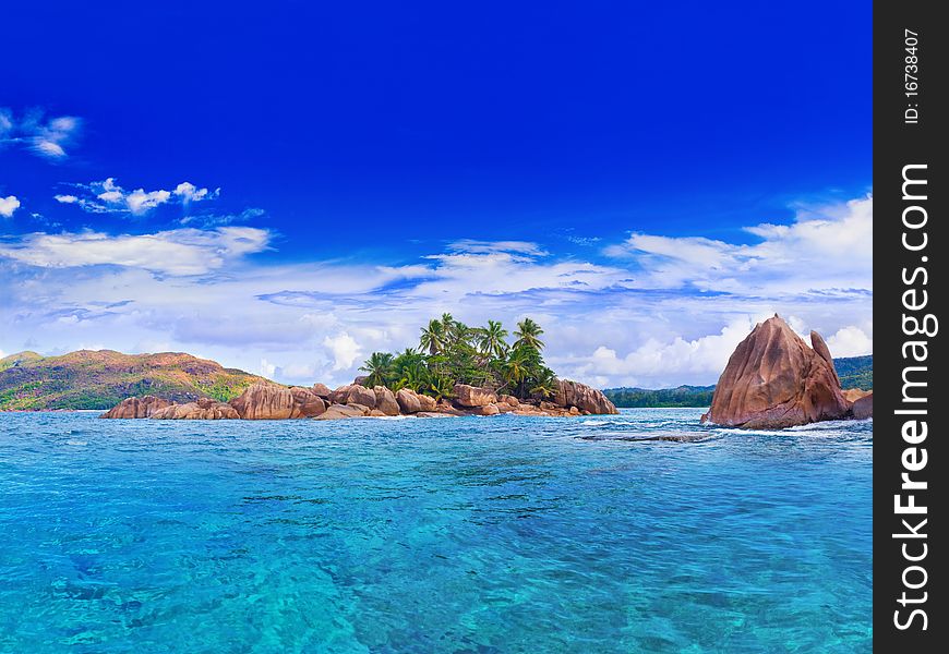 Tropical island at Seychelles - nature background