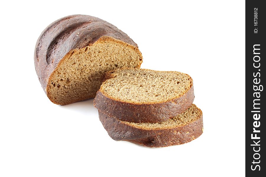 Brown Bread. Isolated on white background