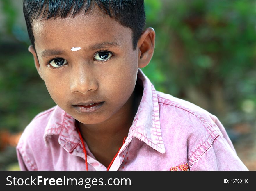 Innocent Indian Village Boy