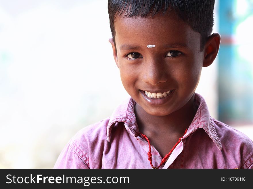 Beautiful Indian Village Little Boy With a Smile...