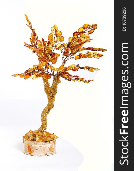 Tree decorative of amber color red yellow