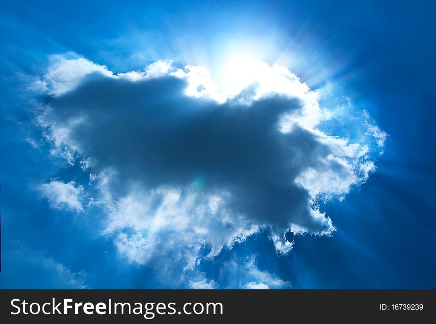 Blue sky with clouds in summer. Blue sky with clouds in summer