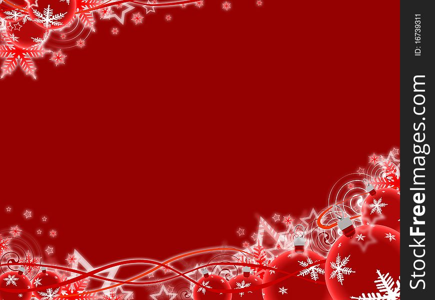 Christmas ornament on red background. Christmas ornament on red background