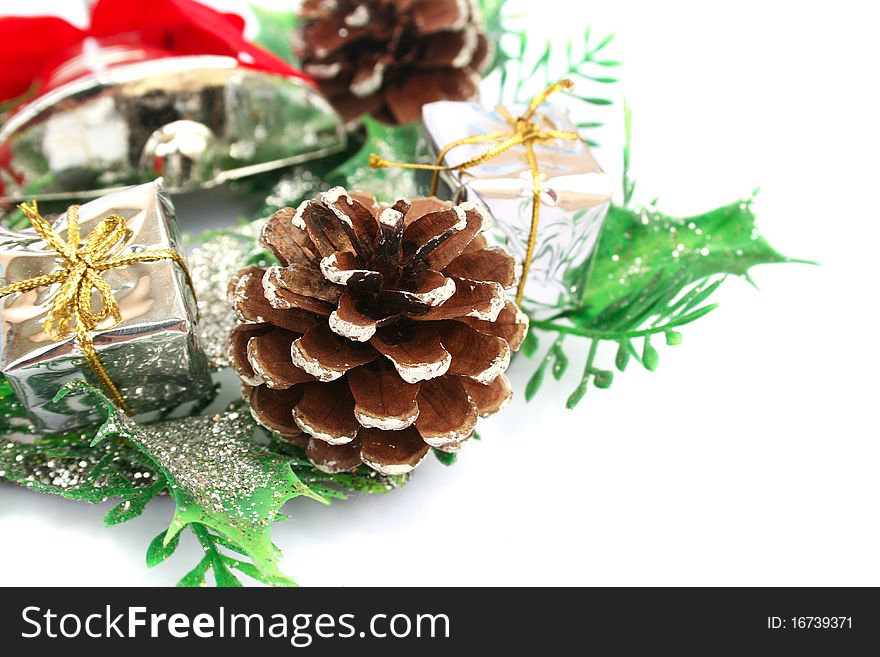 Christmas decoration isolated on white background.