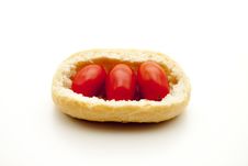 Cherry Tomatoes With Roll Stock Photo Cherry Tomatoes With Roll Stock Photo