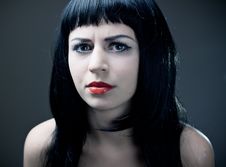 Young Vampire With Red Lips. Stock Photo Young Vampire With Red Lips. Stock Photo