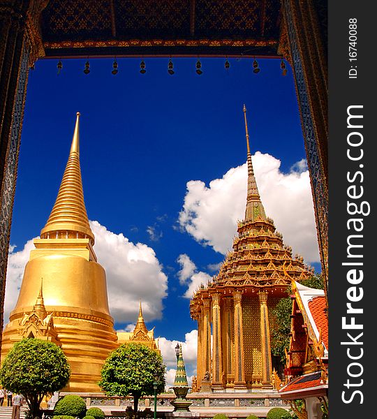 The Main Largest Golden Stupa of Wat Pra kaew Bangkok Thailand. The Main Largest Golden Stupa of Wat Pra kaew Bangkok Thailand