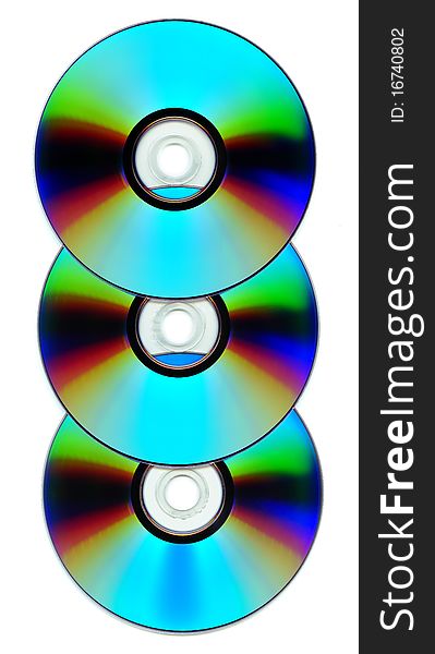 Scanned three DVD disks of different colors