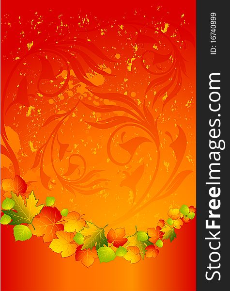 Background with autumnal leaves.for a design