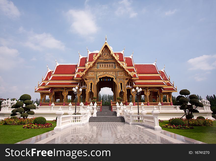 Thai Pavilion In The Sky Is Clear.