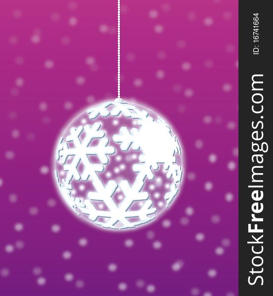 Christmas snowflake decoration with falling snow