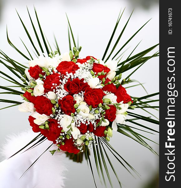 Kala-azar the wedding flower made of red and white roses