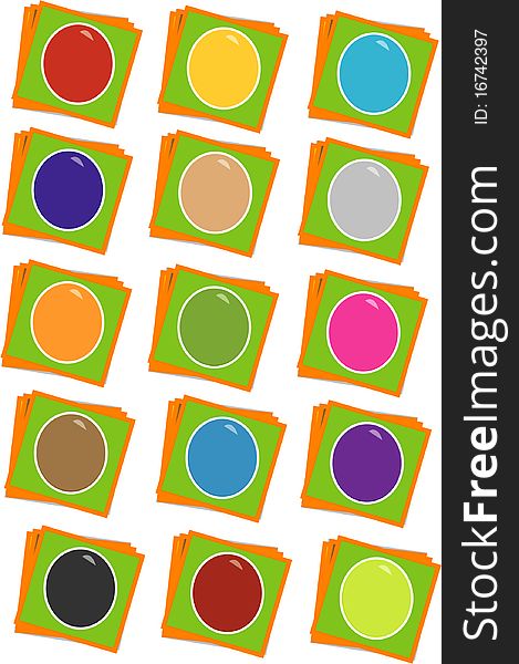 Colored circle label set isolated. Colored circle label set isolated