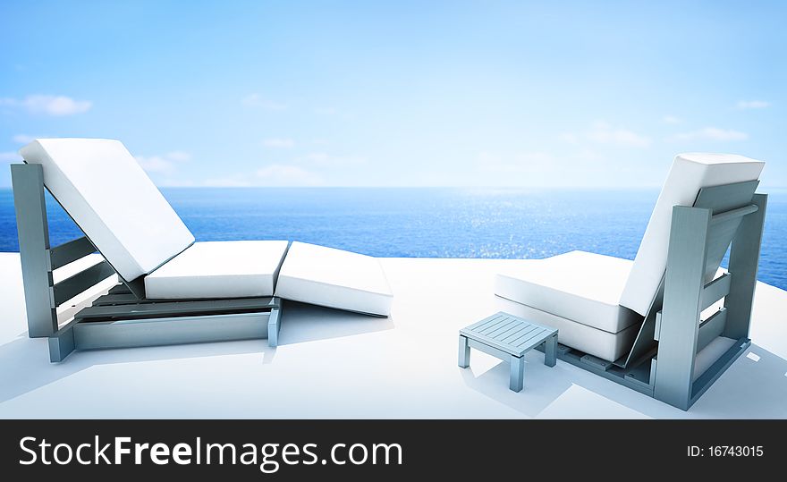 Two chairs with sea view