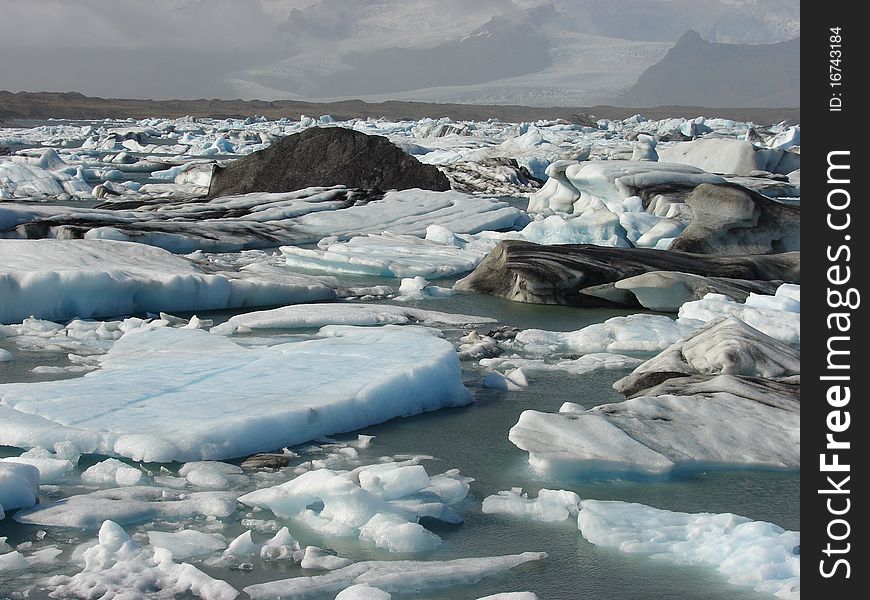 White Ice Lagoon of Iceland