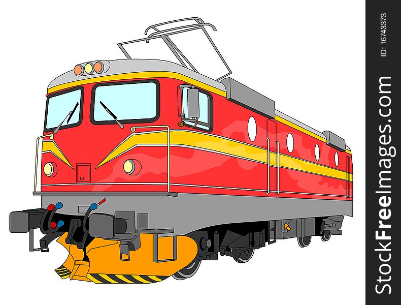 Electric locomotive illustration