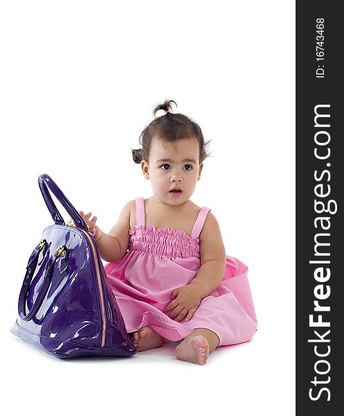 Cute Little Girl With Purse